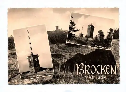 Ak Brocken Berg Fernsehsender Wetterwarte DDR 1961 Schierke Harz