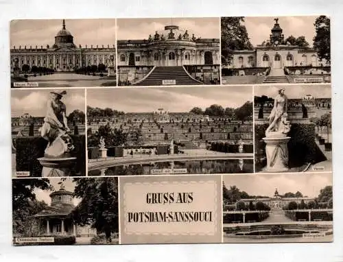 Ak Gruß aus Potsdam-Sanssouci Palais Schloß Neue Kammern Merkur Terasse DDR