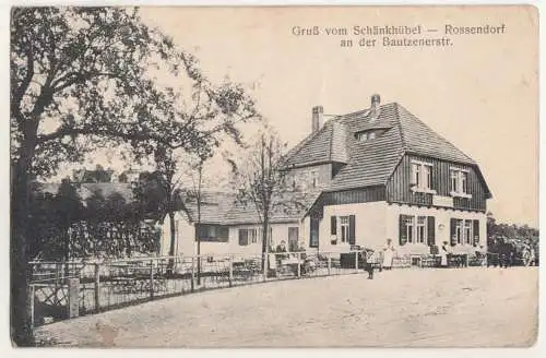 Ak Gruss vom Schänkhübel Rossendorf an der Bautzenerstraße Dresden 1913 (A2362