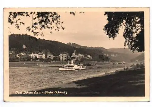 Ak Bad Schandau Sächsische Schweiz Raddampfer Leipzig Elbe Dampfer 1954