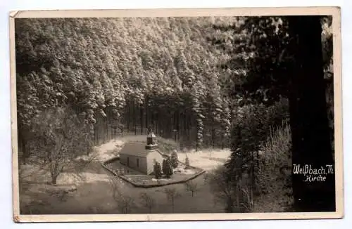 Foto Ak Weißbach Thüringen Kirche Stempel Etzelbach über Rudolstadt 1934