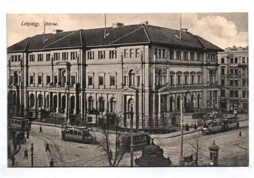 Ak Leipzig Börse Straßenbahn um 1910