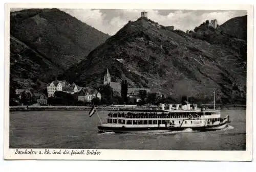 Ak Raddampfer bei Bornhofen und die feindlichen Brüder  Dampfschiff Rhein