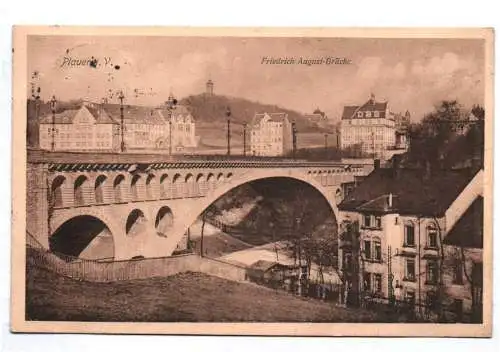 Ak Plauen Friedrich August Brücke 1913