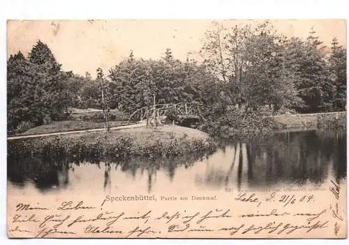 Ak Speckenbüttel Partie am Denkmal Bremerhaven Lehe 1904 Geestemünde