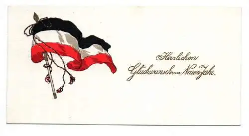 Patriotische Neujahr Karte Kaiserreich Fahne um 1910