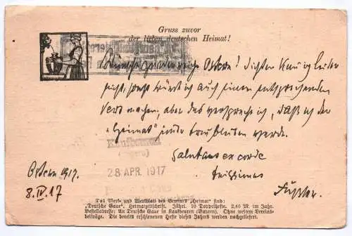 Feldpost Ak 1917 Von der Armee im Felde Zweisprachiger Stempel