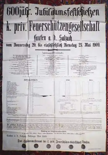 Laufen a d Salzach Feuerschützengesellschaft Plakat 1906 Fotos Papiere Nachlass