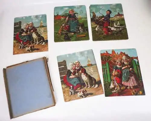 Altes Puzzle Die kleinen Holländer Legespiel Spear und Söhne Nürnberg um 1900