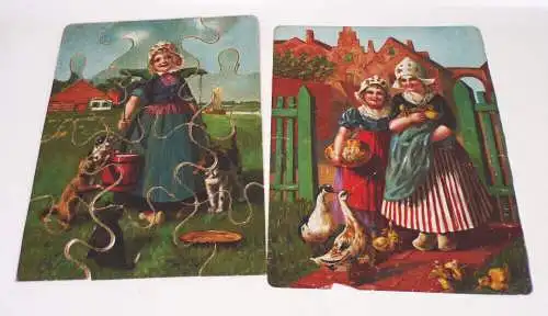 Altes Puzzle Die kleinen Holländer Legespiel Spear und Söhne Nürnberg um 1900