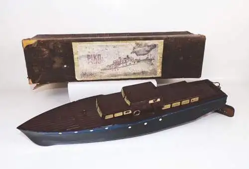 Piko Motorboot Bakelit Ausführung mit Motor Originalkarton 1950 er 