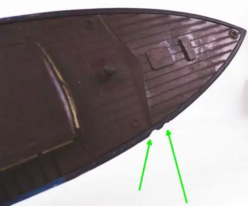 Piko Motorboot Bakelit Ausführung mit Motor Originalkarton 1950 er 