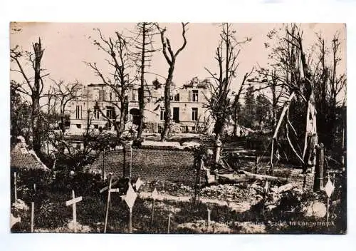 Ak zerstörtes Schloss Langemarck 1 Wk