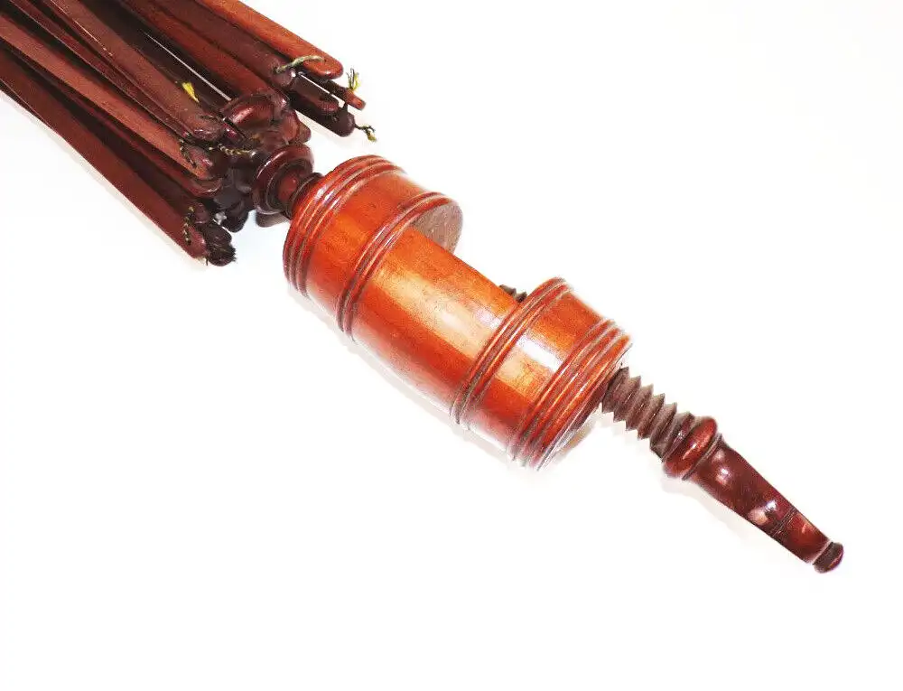 Alte Schirmhaspel Wollwickler Holz Handarbeit Schneider Biedermeier  6