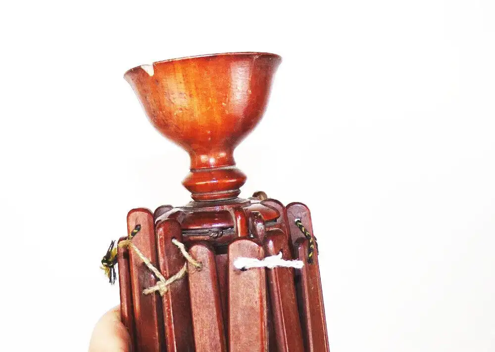 Alte Schirmhaspel Wollwickler Holz Handarbeit Schneider Biedermeier  7