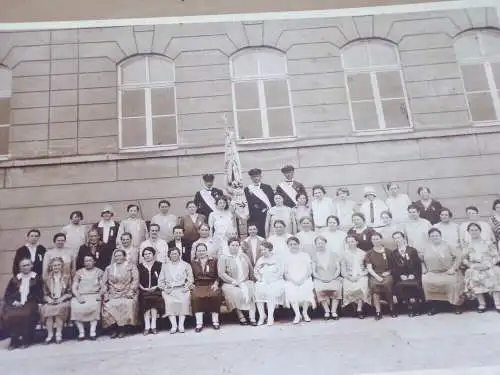 Alte Fotografie Fahnenweihe Männer Gesangsverein Engelsdorf Leipzig Bilderrahmen