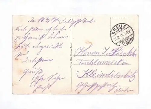 Ak Kreuz Ostbahn Bahnhof 1916 Feldpostkarte Krzyz Polen