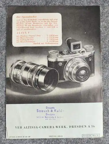 Altissa Jedes Photo ein Treffer mit der Altix V 1954 VEB Werk Dresden Prospekt