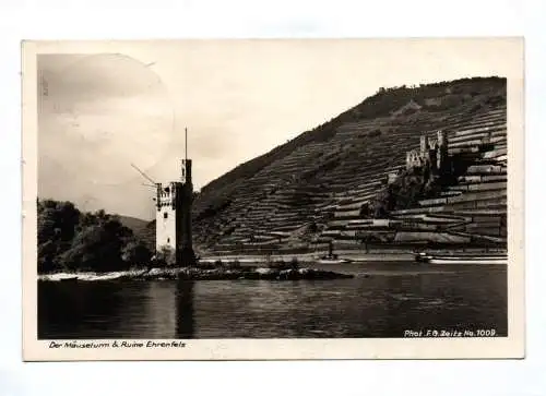 Ak Der Mäuseturm und Ruine Ehrenfels 1928