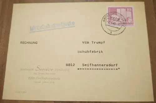 Wirtschaftsdrucksache Vergaser Service Großschweidnitz DDR 1980