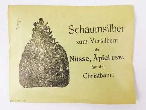 Schaumsilber zum Versilbern der Nüsse Äpfel Christbaumschmuck Weihnachten Alt