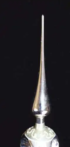 Alte Christbaumspitze Weihnachtsbaumspitze wohl aus Lauscha 29 cm silber