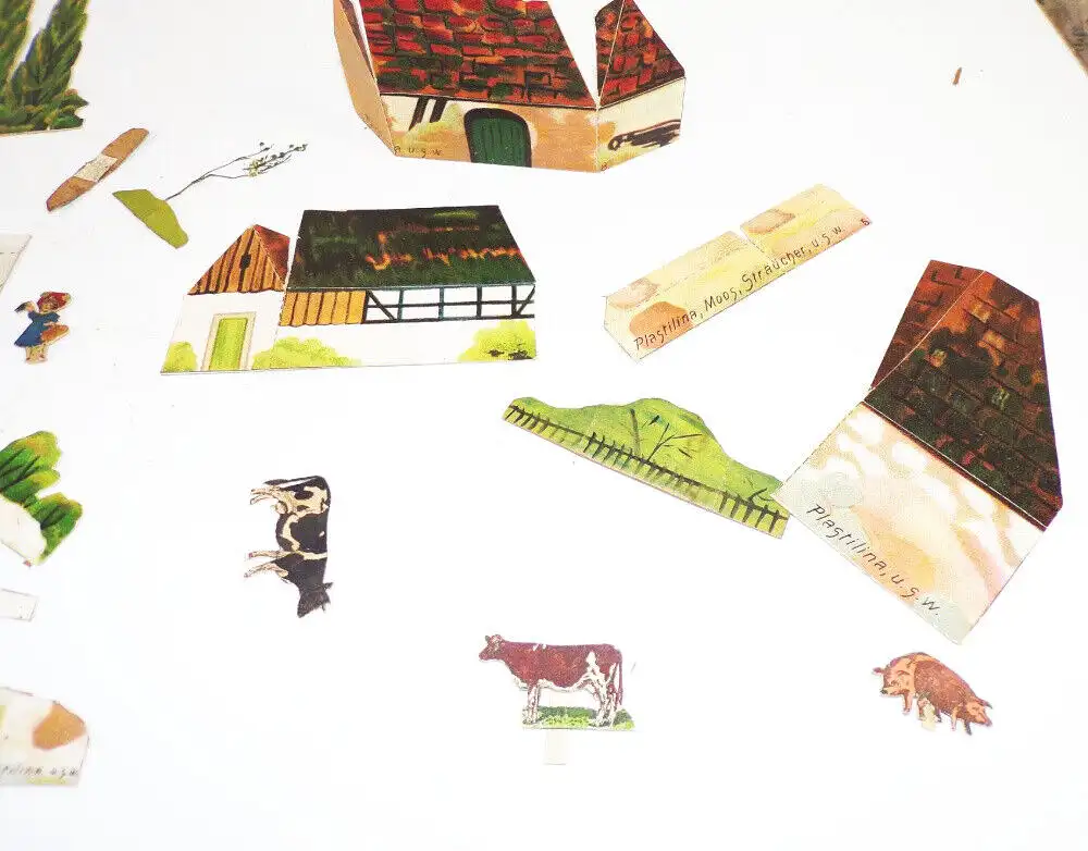 Altes Diorama Heimatliche Baukunst Gustav Meyer Leipzig um 1910 Lehrmittel 5