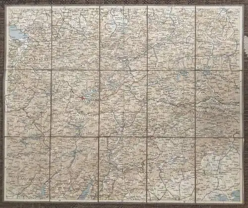 Leinen Landkarte Tirol Vorarlberg Algäu 1:500000 alte Leinenlandkarte