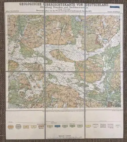 Übersichtskarte Deutschland Charlottenburg 1921 Preußen 1:200000 Leinenlandkarte