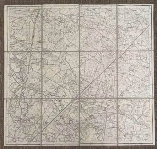 Landkarte Leinen 1947 Preußen 1:25000 alte Leinenlandkarte