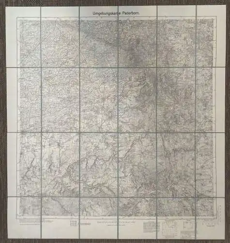 Leinen Landkarte Paderborn Detmold 1:100000 Leinenlandkarte 1925