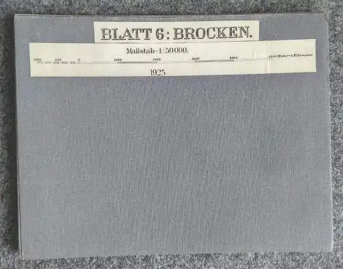 Leinen Landkarte Blatt 6 Brocken 1:50000 alte Leinenlandkarte 1925