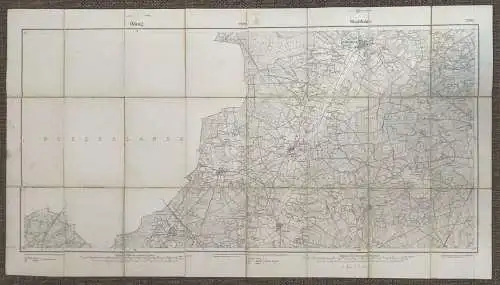 Alte Landkarte 1896 Öding Stadtlohn 1:25000 Leinenlandkarte