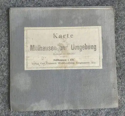 Karte Mülhausen im Elsass und Umgebung 1:200000 alte Leinen Landkarte