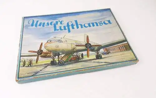 Unsere Lufthansa Brettspiel 1958 DDR Flugzeuge 