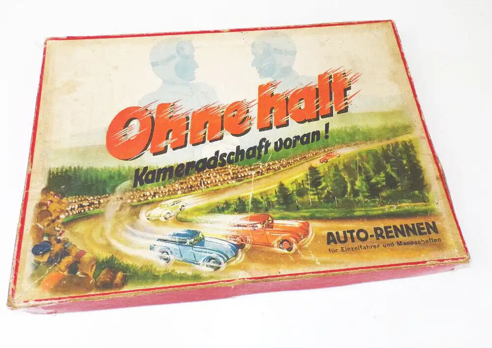Ohne Halt Kameradschaft voran Auto Rennen Brettspiel Talismann Spiele 1930 er  0
