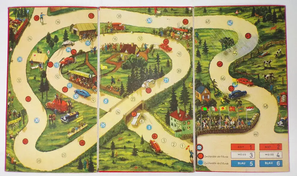Ohne Halt Kameradschaft voran Auto Rennen Brettspiel Talismann Spiele 1930 er  2