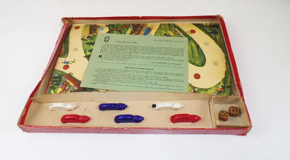 Ohne Halt Kameradschaft voran Auto Rennen Brettspiel Talismann Spiele 1930 er  3