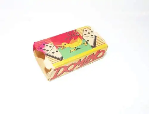 Altes Domino Spiel Tiere Legespiel Pappkärtchen 1950 er 