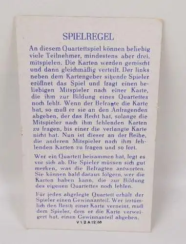 Märchen Quartett Richard Hauenstein Altenburg 1968 Kartenspiel