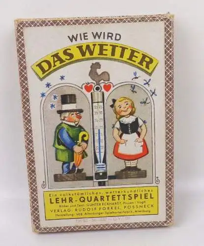 Wie wird das Wetter Lehr Quartettspiel Rudolf Forkel Pössneck 1952 DDR