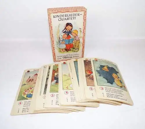 Kinderlieder Quartett Marianne Drechsel Flechsig Spiel 1950er DDR Kartenspiel