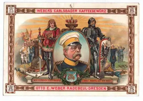 Sammelbild Kaiser Bismarck Weber Radebeul Dresden um 1905 prunkvoll