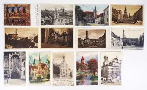 Ak Augsburg 13 Stück um 1910 Sammlung 
