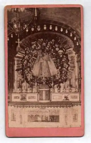 CDV Foto Einsiedeln Chur Schweiz Kloster Schwarze Madonna Altar um 1880