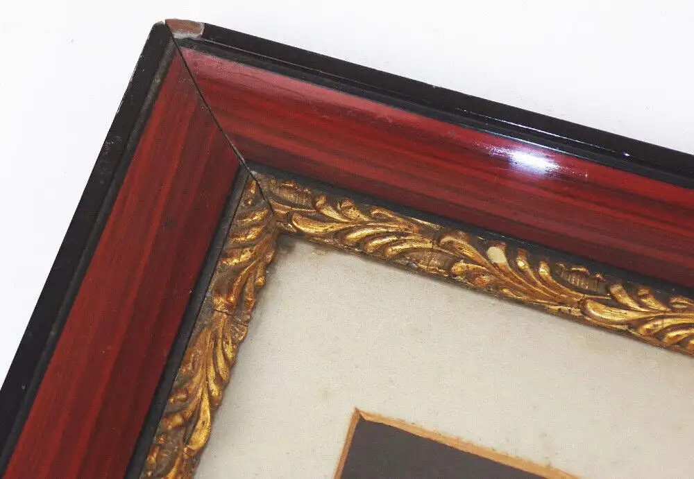 Alte Collage Oblaten getrocknete Blumen um 1900 Grünberg Schlesien Bilderrahmen 5