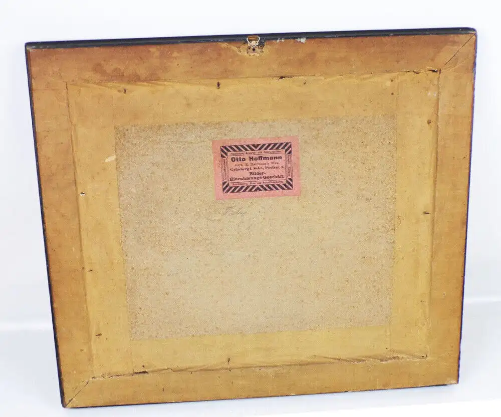 Alte Collage Oblaten getrocknete Blumen um 1900 Grünberg Schlesien Bilderrahmen 7