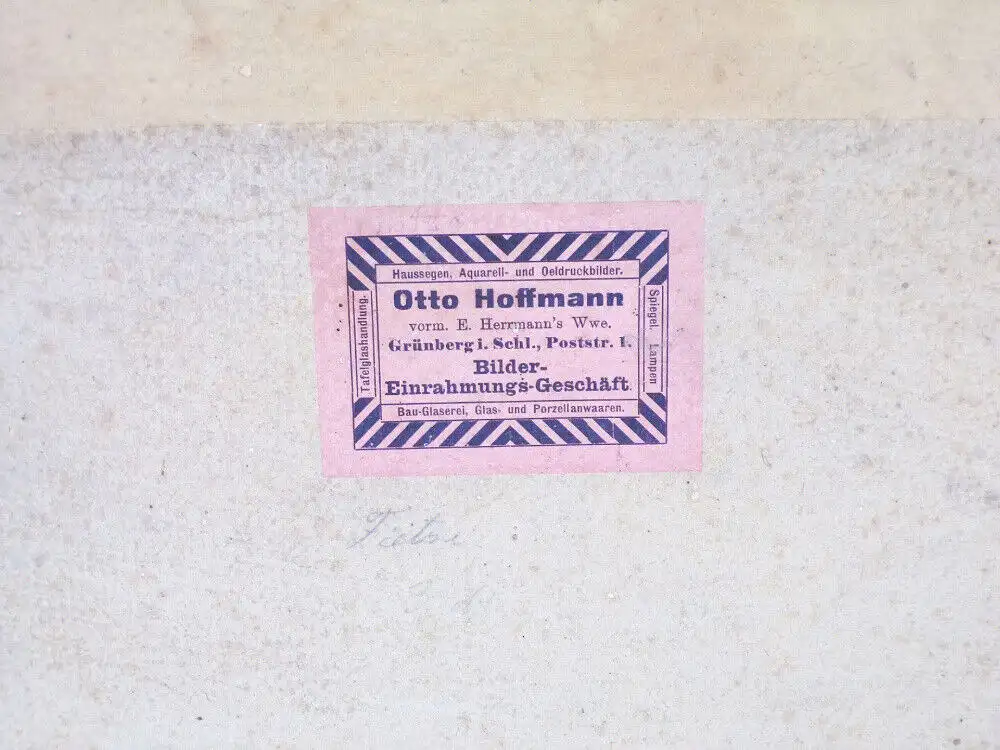 Alte Collage Oblaten getrocknete Blumen um 1900 Grünberg Schlesien Bilderrahmen 8