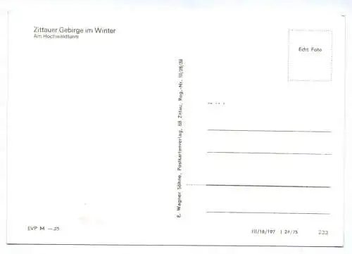 Ak Zittauer Gebirge im Winter Am Hochwaldturm DDR 1975