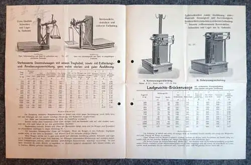 Alte Preisliste Dezimal Laufgewichtswaagen Prospekt